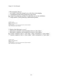 Economics Chapter 10d 1 What do economies of scale, the ownership of essential raw materials, and patents have in common