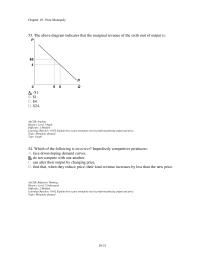 Economics Chapter 10d 2 Refer to the above table. The monopolist will select its profit-maximizing level of output somewhere within the