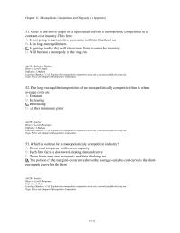Economics Chapter 11d 2&nbsp;In long-run equilibrium, a profit-maximizing firm in a monopolistically competitive industry will produce the quantity of output where