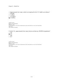 Economics Chapter 21d 1 approximately what percentage of people in the U.S. with private health insurance received it as an employer-provided benefit