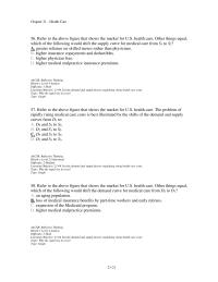 Economics Chapter 21d 2 If an individual is less careful about avoiding accidents or illness because she has health insurance, this is an example of