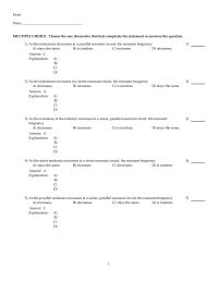 Chapter 16 1 The reactance of the inductor equals the reactance of the capacitor at the resonant frequency of a series-parallel resonant circuit.