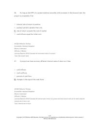 Finance Chapter 8 2 When managers cannot determine whether to invest now or wait until costs decrease later, the rule should be to