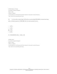 Finance Chapter 18 2 How much equity would be required if the results of a financial planning model indicate that the firm’s assets will grow to $4 million