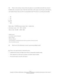 Finance Chapter 23 3 How does the price of a put option respond to the following changes, other things being equal? Does the put price go up or down