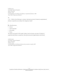 Human Resources Chapter 1 2&nbsp;Which of the following is a primary individual outcome of interest to organizational behavior researchers according to the integrative model?