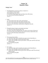 Economics Chapter 10 1 When the Federal Reserve loans money to banks, the rate it charges banks with excellent credit is the