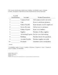 Accounting Chapter 1 4 Describe the three fundamental business activities that accountants measure. What account classifications are typically associated