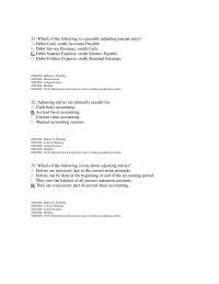 Accounting Chapter 3 2 When a company makes an end-of-period adjusting entry which includes a credit to Prepaid Rent, the debit is usually made to