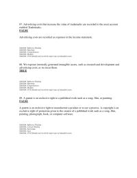 Accounting Chapter 7 3 Advertising costs that increase the value of trademarks are recorded to the asset account entitled Trademarks.
