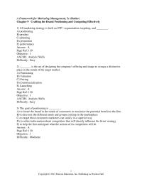 Marketing Chapter 9 1 Which of the following criteria relates to consumers seeing the brand association as distinctive and superior to relevant competitors