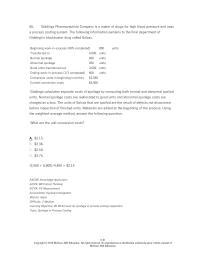 Accounting Chapter 6 4 Giddings Pharmaceutical Company is a maker of drugs for high blood pressure and uses a process costing system