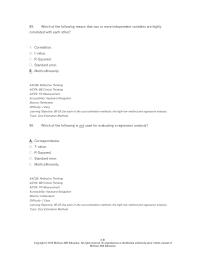 Accounting Chapter 8 5 Which of the following means that two or more independent variables are highly correlated with each other