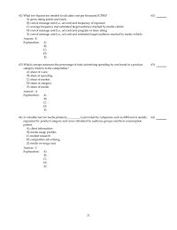Chapter 11 2 Which concept measures the percentage of total advertising spending by one brand in a product category relative to the competition