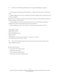 Accounting Chapter 12 2 Which of the following methods can be used to deal formally with uncertainty in the capital-budgeting process