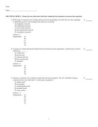 Chapter 19 1 Asking consumers to record activities such as brands purchased, brands used for various activities, brand switches, media usage, exposure to competitive promotion