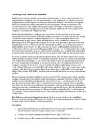 Choosing a new Director of Research