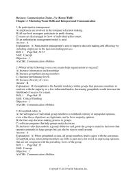 Business Communication Chapter 2 1 One member of a task force on which you serve is particularly good at helping other members get along and work through their differences