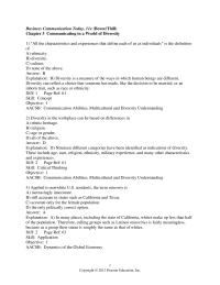 Business Communication Chapter 3 1Many difficulties in intercultural communication occur because people in different cultures have different&nbsp;