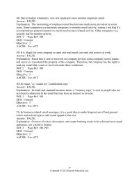 Business Communication Chapter 7 2 An effective email subject line is very short and describes only the general topic of the message