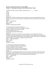 Business Communication Chapter 17 1 Which of the following visuals would be particularly helpful for recording ideas during a group brainstorming session