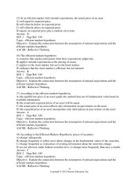 Finance Chapter 6 2 According to the efficient markets hypothesis, who is most likely to benefit from frequently moving funds from one asset to another