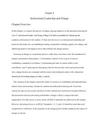 Chapter 8 Chapter 8&nbsp;Recognize and describe forces in the internal and external environments of the school that&nbsp;