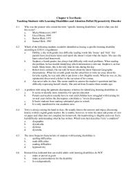 Chapter 6 1 Test Bank Teaching Students With Learning Disabilities And Attention Deficit Hyperactivity