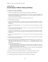 Economics Chapter 19 1 Give the basic symbolic equations for the mainstream view of the economy.&nbsp;