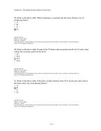 Economics Chapter 2d 2 59 Refer The Above Table Which Technique Economically The Most Efficient Way