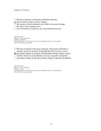 Economics Chapter 4d 1 The Price Elasticity Demand Coefficient Measures Buyer Responsiveness Price Changes The Extent