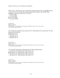 Economics Chapter 9d 3 100 Year The Price Level Was 120 And The Average Nominal Income