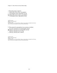 Economics Chapter 10d 1 Personal Saving Equal To Disposable Income Plus Consumption Consumption Minus&nbsp;