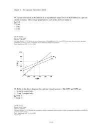 Economics Chapter 11d 2 Actual Investment 62 Billion Equilibrium Output Level 620 Billion Private Closed