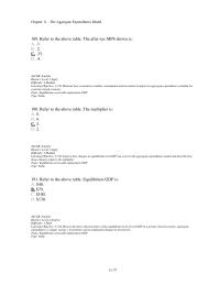 Economics Chapter 11d 5 Refer The Above Table The After tax MPS Shown Is&nbsp;