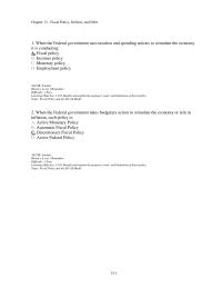 Economics Chapter 13d 1 When The Federal Government Uses Taxation And Spending Actions Stimulate The Economy