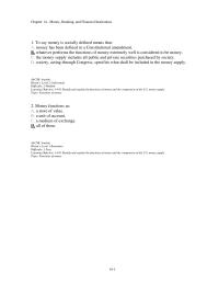 Economics Chapter 14d 1 Say Money Socially Defined Means That Money Has Been Defined Constitutional Amendment
