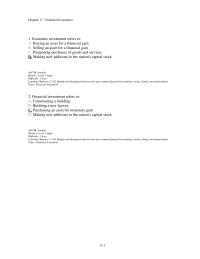Economics Chapter 17d 1 Economic Investment Refers To Buying Asset For Financial Gain Selling Asset For
