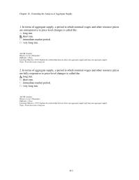 Economics Chapter 18d 1 Terms Aggregate Supply Period Which Nominal Wages And Other Resource Prices Are