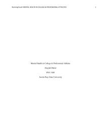 MENTAL HEALTH IN COLLEGE & PROFESSIONAL ATTHLETES