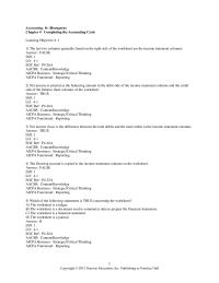 Accounting Chapter 4 1 Which of the following statements is TRUE concerning the worksheet
