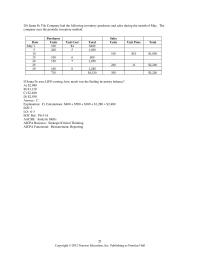 Accounting Chapter 6 2 FIFO produces lower cost of goods sold and higher gross profit than LIFO