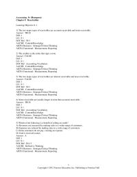 Accounting Chapter 8 1 The two major types of receivables are accounts receivable and notes receivable