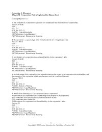 Accounting Chapter 12 1 A corporation is a separate legal entity formed under the laws of a particular state