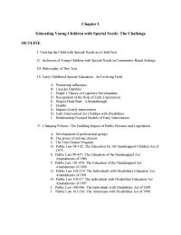 Chapter 1 Chapter 1 Collaboration Between Early Childhood Education and Early Childhood Special Education Professionals