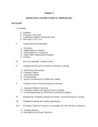 Chapter 4 Chapter 4 Providing a Variety of Activities to Accomplish Any One Outcome or Objective