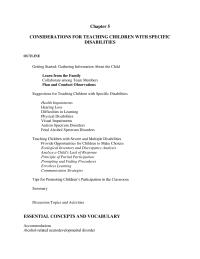 Chapter 5 Chapter 5 How might children who have physical disabilities communicate in atypical ways