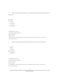 Finance Chapter 20 1 Which The Following Defined Transaction Which Two Firms Combine Form Single Firm