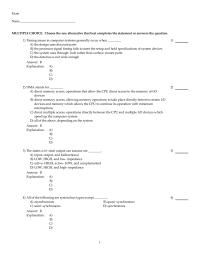 Chapter 14 1 Which of the following is not normally a part of a microcomputer