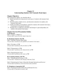 Special Education Chapter 13 Homework The classroom observation checklist for students with TBI gives a good&nbsp;